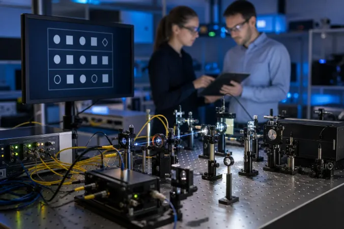 A laboratory optical quantum network with fibre cables, photon detectors and a small anonymous voting interface.