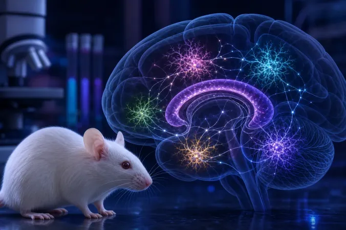 Illustration of a mouse brain hippocampus with highlighted neural cell clusters active at different stages of memory formation.